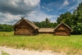 Wooden farmhouse in Pyrohiv in Ukraine