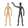 Wooden female or male manikin for drawing with different poses