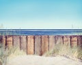 Wooden Fence and Beach Landscape Royalty Free Stock Photo