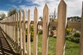 Wooden fence and blue sky