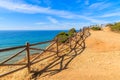 Wooden fence on cliff path