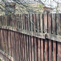 Wooden fence close up. Old fence Royalty Free Stock Photo