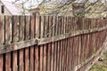 Wooden fence close up. Old fence Royalty Free Stock Photo