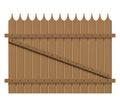 Wooden fence design. Rural fencing board construction in flat style. Enclosing planks, yards barrier. Farm or rural Royalty Free Stock Photo