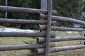 Wooden fence detail in forest village Royalty Free Stock Photo