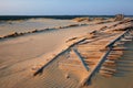 Wooden fence on the dunes Royalty Free Stock Photo