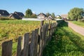 Wooden fence enclosing a vegetable garden Royalty Free Stock Photo