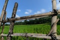 Wooden Fence With Grass Background