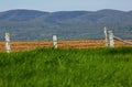 Wooden Fence Grass Hills