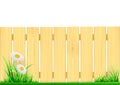 Wooden fence and green grass Royalty Free Stock Photo