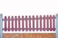 A wooden fence isolated on white including clipping path Royalty Free Stock Photo