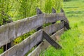 Wooden fence made of wide boards on private property in Podhale village Royalty Free Stock Photo