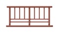 Wooden fence. Modern wood fencing, railing. Handrail for balcony and terrace exterior decor. Realistic rail barrier for