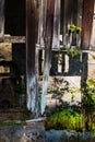 Wooden fence of an oldened mill.