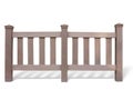 Wooden fence at ranch isolated over white Royalty Free Stock Photo