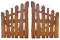 Wooden fence at ranch isolated over white Royalty Free Stock Photo