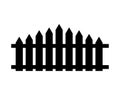 Wooden fence. Simple silhouette design isolated on white Royalty Free Stock Photo