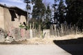 Wooden fence on the streets of Duo Yi Shu Village Royalty Free Stock Photo