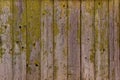 Wooden fence texture: old boards with peeling green paint Royalty Free Stock Photo