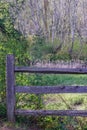 Wooden fenceing near river and forest land Royalty Free Stock Photo