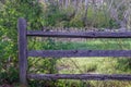 Wooden fenceing near river and forest land Royalty Free Stock Photo