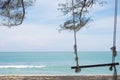 Wooden ferris wheel. bind on pine branches and have beach,sea, b