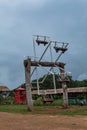 The wooden Ferris wheel at Windtime Khao kho , Phetchabun. Royalty Free Stock Photo