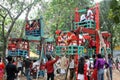 Wooden ferris wheels at the festival of Pohela Boishakh Day