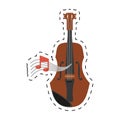 wooden fiddle instrument note music dotted line