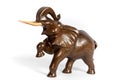 Wooden figure of a elephant isolated on background