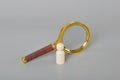 Wooden figure and magnifying glass.Searching for talent or looking for employee