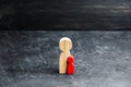 Wooden figure of mother and child. Education and guardianship of children. Independent child. Concept of pregnancy, childbirth Royalty Free Stock Photo