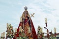 Wooden figure of Saint Catherine taken in procession.