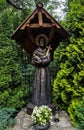 Wooden figure of Saint Francis of Assisi at the church in Kalety Miotek in Poland