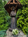 Wooden figure of Saint Francis of Assisi at the church in Kalety Miotek in Poland