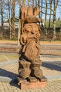 Wooden figure sculptured with a chain saw