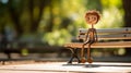 Romantic Stick Figure On Bench: Soft Focus Photography By Jeff Kinney