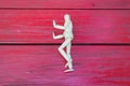 Wooden figure stop showhand Royalty Free Stock Photo