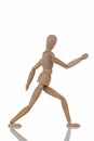 Wooden figure walking Royalty Free Stock Photo