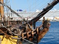 Wooden figurehead of tall ship frigate