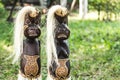 Wooden figures of people from tribes