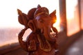 Wooden figurine of indian god ganesha