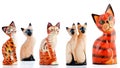 Wooden figurines, decorative figurines, cats,