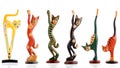 Wooden figurines, decorative figurines, cats,