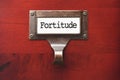 Wooden File Cabinet with Fortitude File Label