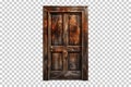 Wooden Fire Door on transparent background