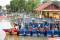 Wooden fish boat parking at the pier