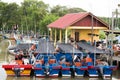 Wooden fish boat parking at the pier