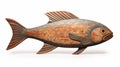 Sleek Wood Carving Of Fish Statue With Textured Surfaces Royalty Free Stock Photo