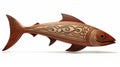 Sleek Carved Wood Fish: Kinetic Lines And Curves In Maori Art Style